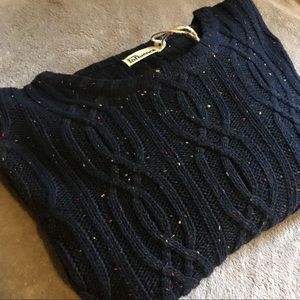Another Influence Cable knit Sweater Navy M nwt
